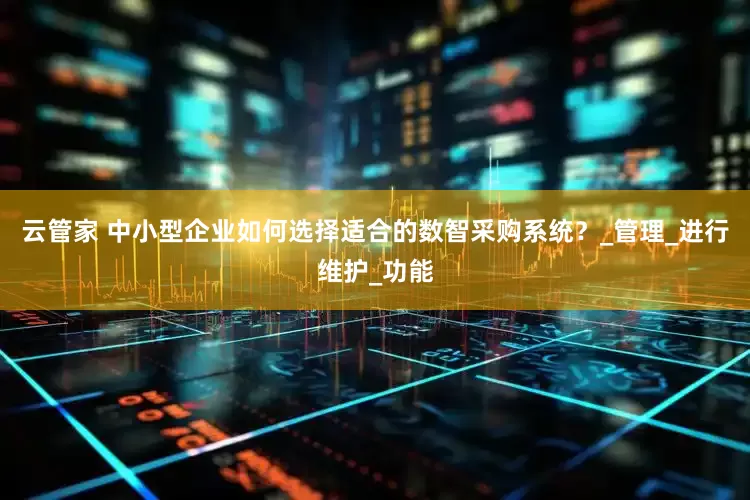 云管家 中小型企业如何选择适合的数智采购系统？_管理_进行维护_功能