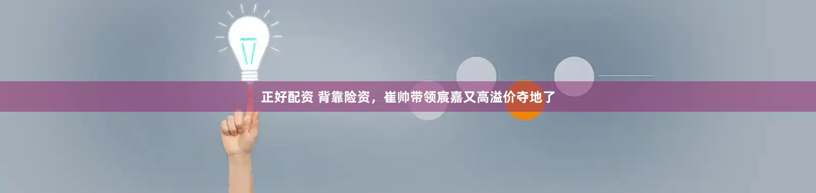 正好配资 背靠险资，崔帅带领宸嘉又高溢价夺地了